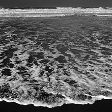 Nature en noir et blanc : vague en crépine